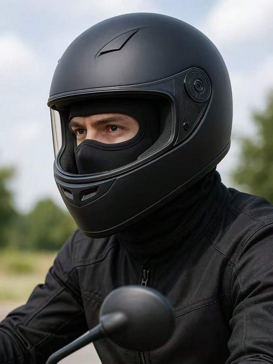 1个纯色抓绒拉法帽，秋冬季保暖防风滑雪面罩，适用于骑行、滑雪、户外运动 - 彩色 - 查看 1