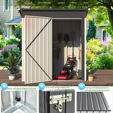 UNIONLINE 5x3ft Metal Shed,Garden Sheds And Outdoor Storage With Lockable Door, Small Outside Storage Box Waterproof For Backyard,Garden(Base Size:150x86CM) - White - View 5