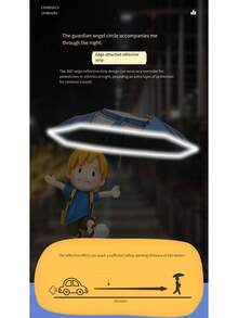 Cartoon Kids Umbrella, Manual Anti-Reverse, Safety Folding Sunshade Umbrella, Reflective Student Umbrella - Multicolor - View 6