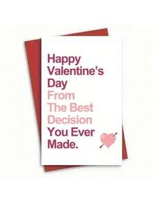 1pc/2pcs Funny Valentine's Day Card For Husband Or Boyfriend, The Best Decision You've Ever Made, Sarcastic Valentine's Day Card, Small Business Supplies, Thank You Card, Birthday Gift, Unusual Item - White - View 5