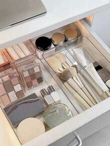 8pcs Transparent Acrylic Makeup Organizer Box With Drawers, Dividers And Compartments, Desktop Office Stationery Storage Box, Home Desk And Drawer Organizer - Multicolor - View 6