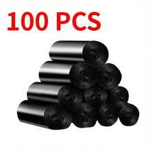 100 Black Garbage Bags, Leak Proof Garbage Bags, Puncture Resistant And Tear Resistant, Suitable For Kitchens, Living Rooms, Bedrooms, Bathrooms, Offices, Garages. The Black High Shielding Is Beautiful And Practical, Easy To Tear, With Strong Load-Bearing Capacity And No Odor. It Is A Disposable Garbage Bag And A Must-Have For Home Cleaning - màu đen - Xem 11