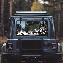 1 Stück Outdoor Abenteuer Camping Kompass Berg Großer Grafik Vinyl Aufkleber, wasserfester glänzender selbstklebender Aufkleber für Wohnmobil, Autokarosserie Dekoration, einfach anzubringen und zu entfernen SS015 - Verschiedenfarbig - Übersicht 4