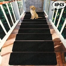 4/8/15pcs Non-Slip Stair Carpet, 22*70cm Indoor Anti-Slip Stair Carpet, Anti-Slip Pet-Friendly Mat, TPR Self-Adhesive Stair Treads, Anti-Slip Stair Step Carpet, Decorative Stair Mat, Wooden Staircase Step Carpet, Indoor Stair Tread Carpet, Anti-Slip Stair Carpet, Anti-Slip Carpet Mat, Spiral Staircase Step Anti-Slip Indoor - Multicolor - View 28