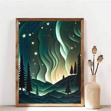 1 لوحة كانفاس غير مؤطرة، فن حديث، ملصق الشفق القطبي، هدية مثالية لغرفة النوم وغرفة المعيشة والممر، ديكور الحائط، ديكور الشتاء، ديكور الغرفة، ملصقات أسلوب حداثي بسيط، ديكور غرفة المعيشة والغرفة، ديكور الحمام، هدية مثالية - متعدد الألوان - مشاهدة 7