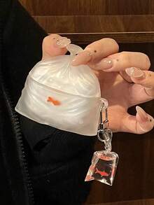 1pc Funny Creative Transparent Goldfish Design Silicone Case Compatible With Apple 4th Gen, Pro 2nd Gen, 1/2/3, Stylish Shockproof Protective Cover (Earphones Not Included) - Clear - View 6