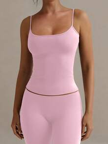 XLLAIS 性感露背女士吊带背心，弹性休闲细肩带上衣