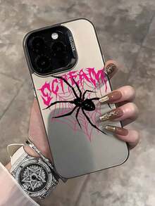 Spider Web Pattern Phone Case, Shockproof Creative Matte Frosted Phone Protective Cover, Holiday Gift For Kids.Christmas Accessories. - 灰色 3 - 查看 7