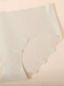 6条装女士无缝纯色波浪边内裤，舒适亲肤面料