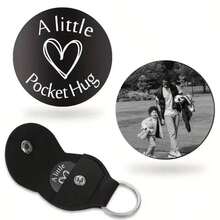 Customized Men's Keychain, Personalized Pocket Hug With Keychain, Customized Photo Pocket Token, Father's Day Gift, Inspirational Gift, Motivational Keychain Pendant, Pet Memorial Gift, Valentine's Day, Music, Love, Birthday, Wedding, Christmas