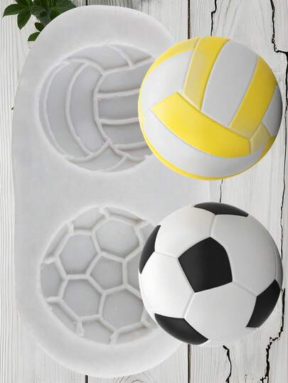 Sport Ball Silicone Mold Football Volleyball Fondant Candy Chocolate Molds Cake Decoration Cupcake Toppers Fondant Chocolate Gum Paste Polymer Clay Mold
