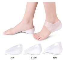 1 Pair Silicone Heel Protector Socks, Cracked Heel Care For Men And Women - White - View 3