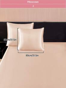 2pcs Premium Silky Satin Envelope Pillowcases Set, Soft Breatheable Wrink-Free Better For Hair Skin Sleep, Pillow Covers Without Filling, Machine Washable, Oeko-Tex Certified, Champange - Champagne - View 14