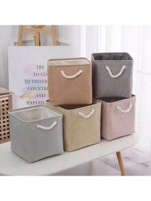 Best-Selling Medium Canvas Storage Basket - With Handle, Suitable For Storing Clothes, Baby Items And Pet Supplies (Great For Shelf)