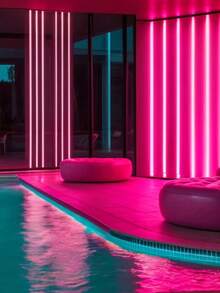Luz de neón LED rosa, alimentada por batería, adecuada para bodas, habitación de princesa, decoración de dormitorio, iluminación de fiestas, letrero de neón, requiere baterías AA (no incluidas) - Rosa - Ver 8