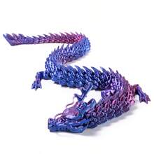 1 st 3D-utskriven östlig drake, rörlig led, stresslindrande leksak, cool ledad kinesisk drakefigur, söt fantasy mytdrake djurmodell, skrivbords-fidgetleksak och heminredning, samlarobjekt 3D-utskriven drakegåva - Multifärgad - Visa 1