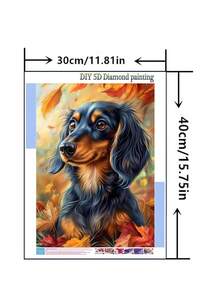1件套DIY钻石画套装 - 小狗，家居装饰，全钻，30*40厘米/40x50厘米 - 彩色 - 查看 4