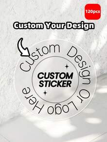1-120pcs Personalized Labels - Customizable Stickers With Any Design, Logo, Text, Or Image. Commercial Logo Labels, Waterproof Stickers, And Custom Thank-You Labels. Suitable For Schools, Homes, Kitchens, Restaurants, Bathrooms, Living Rooms, Bedrooms, Offices, Tea Rooms, Etc. - White - View 41