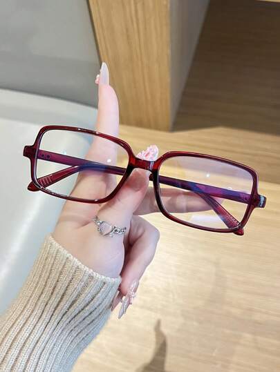 1pc Aviator PC Frame Vintage Plain Non-Prescription Glasses Suitable For Daily Wear Clear Glasses Accessories,School Blue Light Glasses Accessories For Women And Men