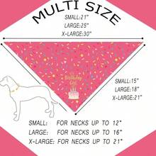 Birthday Girl Dog Bandana Puppy Scarf Adjustable Triangle Double-Layer Reversible Pet Bandanas For Dogs Girl Birthday Party XL - 生日女孩 - 查看 5