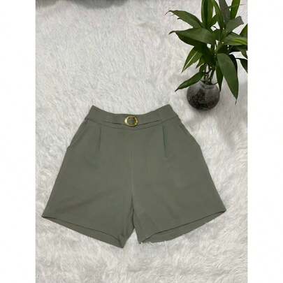 Shorts Feminino Cintura Alta Com Elastico Alfaitaria 2055