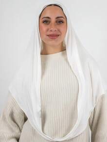 1 pieza Hijab triangular instantáneo, pañuelo de cabeza todo en uno. Envoltura rápida, antideslizante. Sin gorro interior, sin doblar. Adecuado para uso diario, oración y salidas - Pañuelo triangular instantáneo - Ver 2