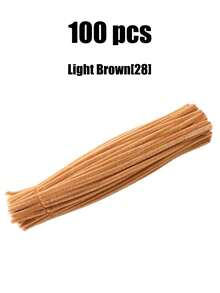 51/100/200/400根彩色雪尼尔绒条超值装，60色柔软蓬松的管道清洁刷，适用于DIY手工、插花和学校项目，30厘米优质金属丝，适用于美术课、装饰和礼品包装