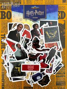 100 szt. oficjalnie licencjonowanych naklejek Warner Bros Harry Potter Harry Hermiona Ron Draco  Snape Naklejki do scrapbookingu DIY Śliczne naklejki na laptopa Butelka na wodę Bagaż Boże Narodzenie Prezent urodzinowy dla fanów Przyjaciół Rodzina - Wielokolorowe - Zobacz 9