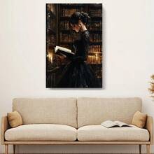 1pc Framed Canvas Wall Art Poster Prints, Victorian Woman Reading Bookish Wall Art, Moody Reading Nook Art Canvas Print Painting For Living Room Bedroom Office Bathroom Dorm Home Decor, Ready To Hang - Nhiều màu - Xem 6