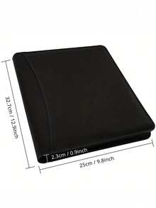 1个DIY拉链PU皮革商务文件夹笔记本，带信纸尺寸写字板，A4文件夹及收纳夹，面试/简历文件整理器，带文件套（黑色），适合各种场合，易于搭配各种服装。是送给商务人士和毕业生的绝佳礼物。 - 彩色 - 查看 3