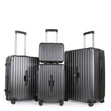 JLY Premium Lightweight 3-Piece PC+ABS Hard Shell Luggage Set, Cabin, Medium & Large Suitcases, Built-In Cup Holder, Wet/Dry Storage, TSA Combination Lock - Onyx Black - View 14