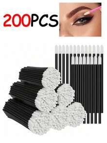 200件套一次性化妆刷套装，包括一次性唇刷、口红刷、润唇膏刷、眼影刷、眉刷、指甲刷，实用多功能美容工具
