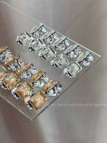 10颗手工闪亮水钻美甲装饰，奢华法式合金美甲水晶，美甲饰品配件，闪亮美甲装饰 - 彩色 - 查看 8