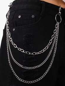 1pc Retro Fashion Punk Style Multi-Layer Chain Belt, Versatile Accessory Suitable For Men Daily Wear, Gift Idea For Boyfriend's Birthday - Multi-layer Trouser Chain - View 15