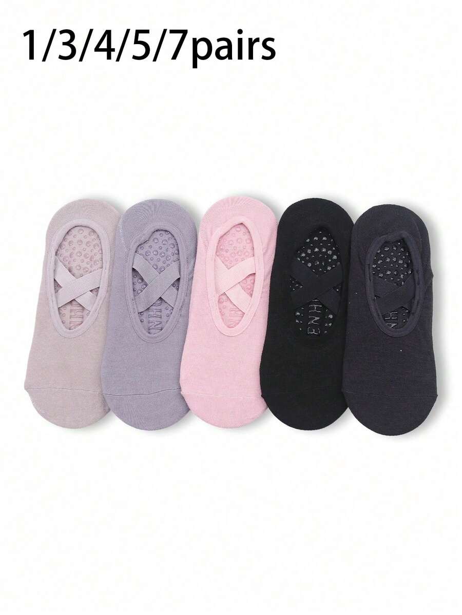1/3/4/5/7 أزواج جوارب يوغا وبيلاتس للنساء، جوارب مانعة للانزلاق، جوارب طبية محايدة، دعم الكاحل، جوارب رياضية ماصة للصدمات