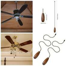 8 Pieces Ceiling Fan Pull Chains Extender Wooden Pendant Pull Chain Extension Ceiling Lamp FanWalnut Color - Màu óc chó - Xem 1