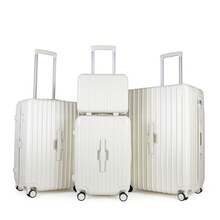 JLY Premium Lightweight 3-Piece PC+ABS Hard Shell Luggage Set, Cabin, Medium & Large Suitcases, Built-In Cup Holder, Wet/Dry Storage, TSA Combination Lock - Ivory White - View 12