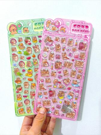 1 st tecknat djur kapybara vattentätt transparent dekorativt klistermärke, kan användas för att dekorera brevpapper, gör-det-själv-telefonskal, anteckningsböcker