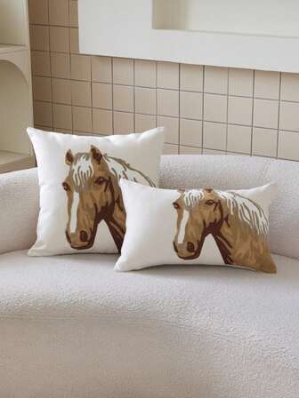 1 件古典刺绣马刺装饰抱枕套，适用于沙发、客厅、卧室、派对、汽车等各种环境，四季皆宜