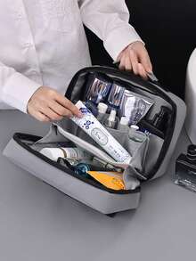 1pc Men's Waterproof Toiletry Bag, Wet & Dry Separation, Portable Travel Cosmetic Organizer - Multicolor - View 10