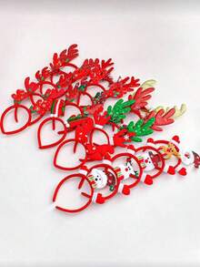 1pc Girls Christmas Headband, Sequin Reindeer Horn Hair Accessories, Cute Christmas Headpiece - Multicolor - View 7