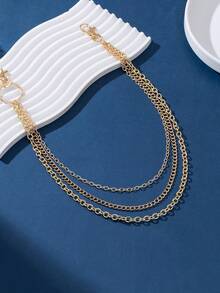 1件嘻哈朋克风金属链条腰带，时尚多层S型链条，适合夏季、秋季、万圣节等场合。 - 銀色 - 查看 9