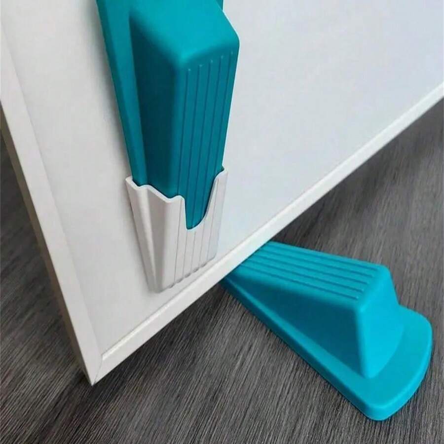 L1/2/3/4pcs, RubberDoor Suction, Self-Adhesive Wall Protector, Strong Suction, Hidden Silent Anti-Collision Floor Bracket, RubberMaterial, Home Improvement, Door Stop, Security Accessories,Storm Door Stopper No Punch Creative Silicone Door Stopper Home Door Wedge Clamp Door Card - Multicolor - View 1