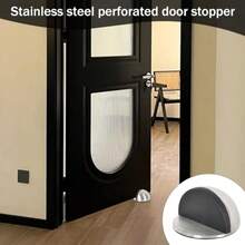 6 Piezas Tope Para Puerta Tipo Media Luna Domo Ovaler Bodentürstopper Bodentürstopper aus Bodenmontierter Türstopper mit Schrauben zum Schutz von Wänden und Türen - plateado - Ver 4