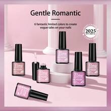 Ftmy 6PCS Gel Nail Polish 7ml Latest Version Shiny Bright Suitable For LED Lamp Curing Tear Resistant Smooth 28 Days No Peeling Perfect For Home Parties Dances  Shiny Gold Color Ideal Gift For Christmas Halloween - 紅色 - 查看 2