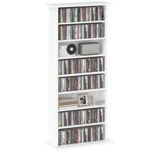 HOMCOM Estantería para CDs y DVDs Soportes para CD Estrechos con 8 Compartimentos Estantes Ajustables para Salón Oficina 58x24x126,3 cm - Blanco - Ver 10