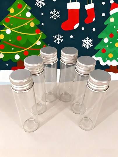 铝盖玻璃瓶，带盖小玻璃罐，迷你梅森罐，密封玻璃容器，旅行装玻璃瓶，3厘米*6厘米（25毫升）/ 3厘米*7厘米（30毫升）