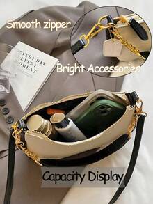 [US-Based Shipping]Fashion Underarm Bag New Style Single-Shoulder Tote Bag Textured Color-Blocking Work Small Handbag, Hot-Selling Vintage Bag High-End Solid Color Underarm Bag Large Capacity Commuter Crossbody Women's Bag, Retro Casual Minimalist Korean-Style Solid Color Textured Commuter Crossbody Underarm Bag For Women, Niche Design Unique Chic Casual Crossbody Bag Fashionable Shoulder Bag For Women, Large Capacity Retro New Arrival Casual Minimalist Korean-Style Solid Color Textured Commuter Solid Color Crossbody Underarm Bag For Women, Underarm Bag Fashionable Shoulder Handbag, Textured Women's Spring Grapefruit-Patterned Work Small Handbag.Mochilas,Tote Bags For Women,Designer Handbags,Bags For Women,Bolsas Elegantes Para Mujer,Carteras Para Mujer,Cross Body Bag,Tote Bags For Women,Bolsos,Purse For Woman.Women's Fall Clothing Winter Clothing Christmas Halloween Gift. - 黑與白 - 查看 8