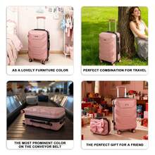 DEESSERA YOUGGELl Carry-On Luggage Sets Ultra - Ligh With USB Charger & Cup Holder - TSA Approved Lightweight Hardshell 360° Spinner Wheels For Air Travel Luggage For Travel Lovers 20inch+13inch Combination Carry Luggage. - Rose Gold - View 3