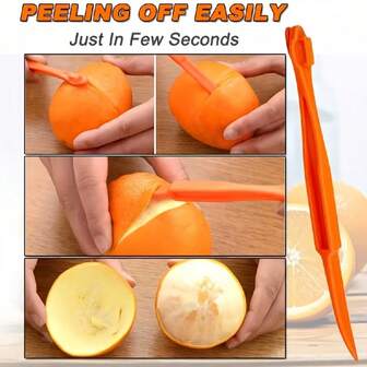 2pcs Orange Peeler - Durable Plastic, Food- Kitchen Tool, Suitable For Fruits And Vegetables